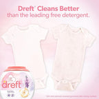Dreft Laundry Detergent Pacs, Lightly Scented, Lavender, For Baby and Family, XL Pacs, 45 Count