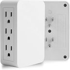 Plug in Outlet Extender,6 Grounded Outlet to The Side,Wall tap Side Access Adapter,Electrical Wall Plug,UL Listed,2 Pack
