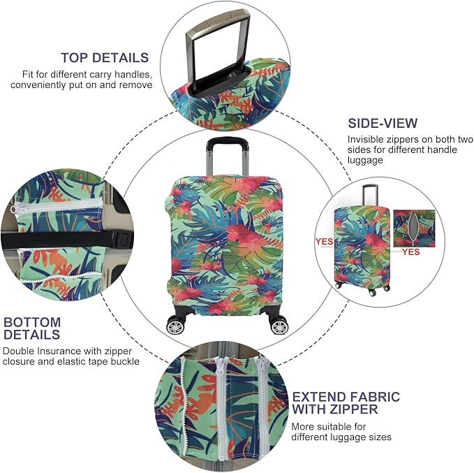 Travel Luggage Cover, Suitcase Protector Bag Fits 26-28 Inch Luggage Colorfulmaple