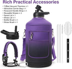 DYSANKY 1 Gallon Water Bottle Insulated | Thickened Stainless Steel Vacuum Metal Water Jug | Portable Sports Large for Gym and Hiking with Straw, Carrier Bag, Handle Strap | BPA-Free 128 oz