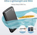 KOVNLO Battery Pack for Heated Vest, 5V 2A 10000mAh USB Power Bank with USB-C Charging Cable, Ultra Thin Portable Charger for Heated Jacket,iPhone, Android