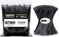 Zip Ties 4 inch, Small Zip Ties with 18 lb Tensile Strength, Black, 1000 Pack, by Tantti Supply