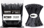 Zip Ties 4 inch, Small Zip Ties with 18 lb Tensile Strength, Black, 1000 Pack, by Tantti Supply