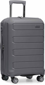 Traveler's Choice Pagosa Hardshell Expandable Luggage with Spinner Wheels, Gray, 22-Inch Carry-on