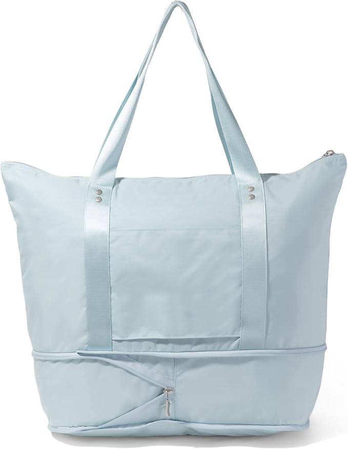 Baggallini Carryall Expandable Lightweight Travel Tote 22" Packable Folding Compact Nylon Washable Weekender w/Luggage Sleeve