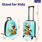 emissary Kids Luggage with Wheels, Hardside Toddler Carry On Suitcase Set, Lightweight Rolling Travel Bag for Boys and Girls, Airline Approved Travel Gifts - Blue Dinosaur