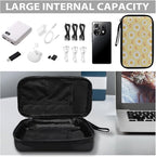 Daisies Travel Cord Organizer Case Tech Pouch Electronic Accessories Carry Case Storage Bag Travel Bag Cable Organizer for Charger Earphone Phone Cord Cable