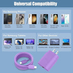 25W Super Fast Charging Cord Type C Block &10Ft USB C Android Phone Charger Cable for Samsung Galaxy S26/S25/S24 Ultra/S24/S24+/S23 Ultra/S23/S23+/S22/S22 Ultra/S22+/S21Ultra/S20 Ultra/Note 20/10