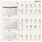 Makeup Bag,Quilted Cosmetic Bags,Large Floral Make Up Organize bag,Makeup Bag Set for Women,Flower Travel Toiletry Bag