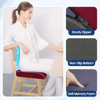 SweetSlubr Seat Cushion for Tailbone Pain Relief, Office Chair Cushion, Memory Foam Large Chair Cushion with Non-Slip Cover for Soft Support at Office Chair, Car Seat, Airplane Red/X-Large