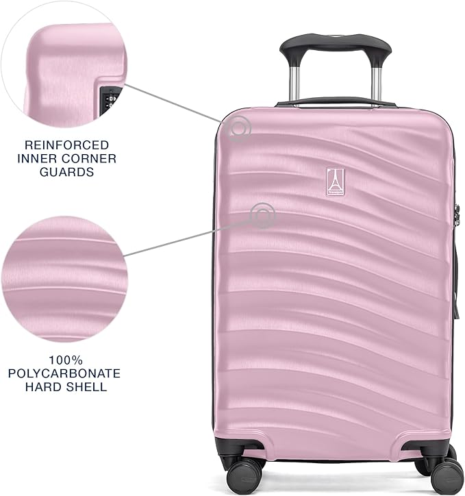 Travelpro Maxlite Air V2 Hardside Expandable Carry on Luggage, 8 Spinner Wheels, Lightweight Hard Shell Suitcase, TSA lock, Pink, Carry On 20-Inch