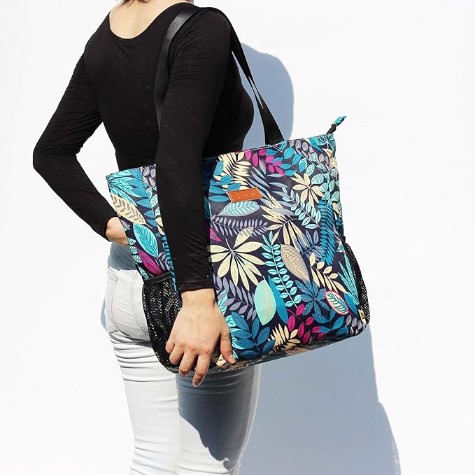 Original Floral Water Resistant Large Tote Bag Shoulder Bag for Gym Beach Travel Daily Bags Upgraded