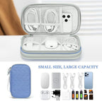 FYY Electronic Organizer, Travel Cable Organizer Bag Pouch Electronic Accessories Carry Case Portable Waterproof Double Layers All-in-One Storage Bag for Cable, Cord, Charger, Phone, Pattern Blue (M)