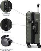 Travelpro Maxlite Air V2 Hardside Expandable Checked Luggage, 8 Spinner Wheels, Lightweight Hard Shell Suitcase, TSA lock, Slate Green, Checked Medium 25-Inch