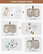 LOVEVOOK 17.3 Inch Laptop Backpack for Women, Large Capacity Travel Backpack with Organizer Bag, Waterproof Carry on Backpack Purse Work Bag with USB Port for Teacher Nurse, Beige-Khaki