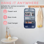 Toiletry Bag Travel Bag with Hanging Hook, Waterproof Capacity Hanging Multifunctional Makeup Bag for Toiletries, Portable Cosmetic Bag Travel Organizer for Women and Men(Royal Blue)