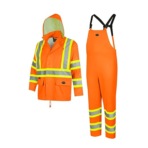 Pioneer Hi Vis Lightweight Waterproof Safety Rain Suit - Reflective Work Rain Gear for Men and Women
