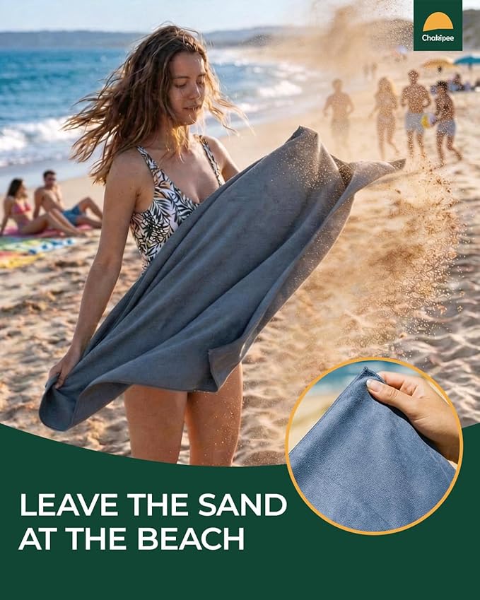 Quick Dry Microfiber Towel Travel, Beach & Camping Towels. Fast Drying, Super Absorbent & Ultra Compact for Travel, Bath, Gym, Swimming, 1 Pack, 72"x40" Navy Blue