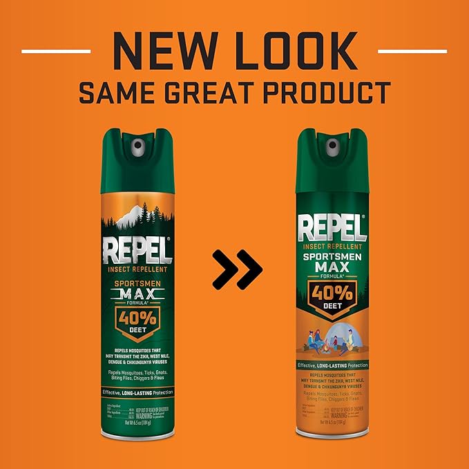 Repel Insect Repellent Sportsmen Max Formula 40% DEET 6.5 Ounces, Aerosol, 6 Pack