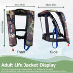 Manual Inflatable Life Jacket| Inflatable PFD Vest Adult| Life Vest for Adults| Outdoor Water Sports| Supports up to 330 lbs|33g of Carbon Dioxide Cylinder