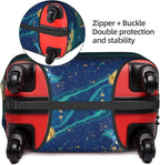 Travel Luggage Cover Suitcase Protector, Gold Blue Abstract Marble Washable Elastic Suitcase Baggage Cover Anti-scratch Double-sided with Zipper Closure for Wheeled Suitcase Fits 29-32 Inch Luggage