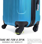 Kenneth Cole REACTION Out of Bounds Lightweight Hardshell 4-Wheel Spinner Luggage, Teal, 20-Inch Carry On