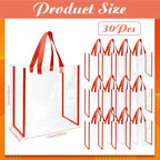 Eccliy 30 Pack 12x12x6 Inch Clear Tote Bag Stadium Approved Bulk Plastic Beach Tote Gift Bag with Handle for Gym Sports | 30 Pack, 12x12x6 Inch, Stadium Approved, Bulk, with Handle, Tote Gift Bag