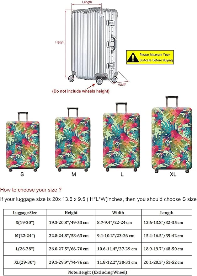 Travel Luggage Cover, Suitcase Protector Bag Fits 26-28 Inch Luggage Colorfulmaple