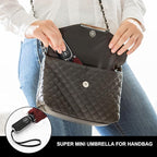Compact Travel Umbrella for Purse - Flat Handle, Waterproof for Light Rain