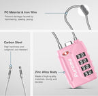 Puroma 2 Pack TSA Approved Luggage Locks, 4 Digit Combination Travel Cable Locks Resettable Code Lock with Zinc Alloy Body for Suitcase, Toolbox, Backpack, Bag, Gym Locker (Basic Pink)