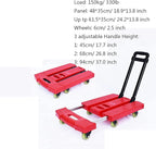 Foldable Hand Cart with 6 Wheels Extendable Handle 330 lbs Capacity Compact Trolley for Home Office Travel Luggage Moving Heavy-Duty Utility Cart
