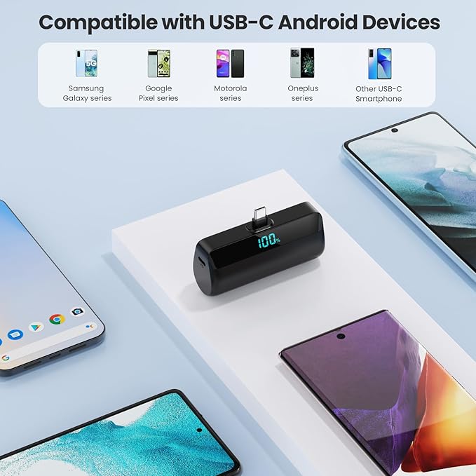 [2-Pack]Mini Portable Charger for iPhone 17/16/15,Upgraded 5500mAh PD Fast Charging USB C Power Bank,Travel Essentials Battery Pack for iPhone 17/17 Pro Max /Air/16 Plus/16/15 Series Galaxy Android