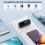 [2 Packs] Small Portable Charger 5500mAh for iPhone 15/16,LCD Display 15W PD Fast Charging Power Bank,USB-C Connector,Mini Battery Pack Compatible with 16/16 Pro Max/15/15 Pro Max Android Galaxy etc