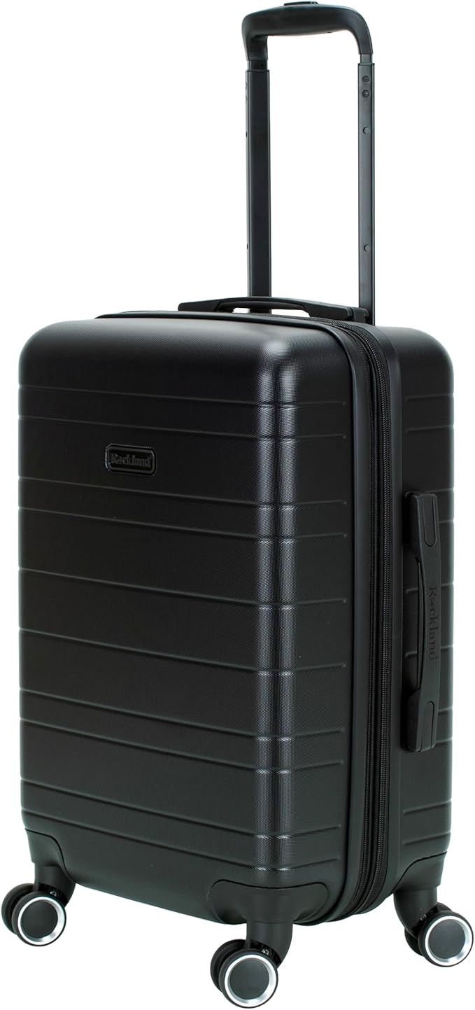 Rockland Palm Beach Hardside 2 Piece ABS Luggage Set, (20"/27"), Black