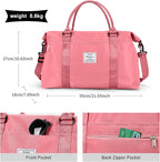 HYC00 Travel Duffel Bag,Carry-on Overnight Weekender Bags for Women,Sports Tote Gym Bag with Wet Pocket