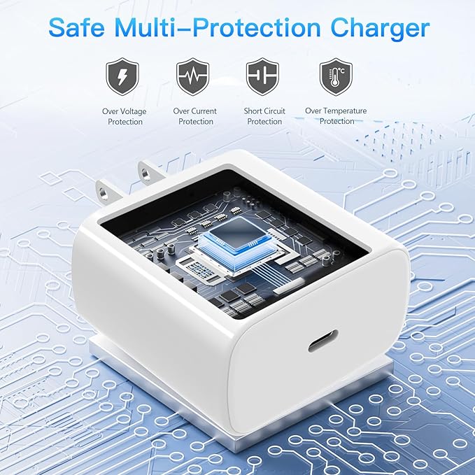 45W Super Fast Charger Block, 2Pack Type C Fast Charging Block with 6FT USB C Charger Cable Compatible with Samsung Galaxy S25 24 23 Ultra/+ /S22 Plus/S20, Tab S9/S8 Ultra,iPhone 17/16/15