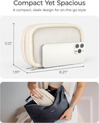 BAGSMART Electronics Organizer Travel Case, Cord Organizer for Women, Travel Cable Bag (Beige)