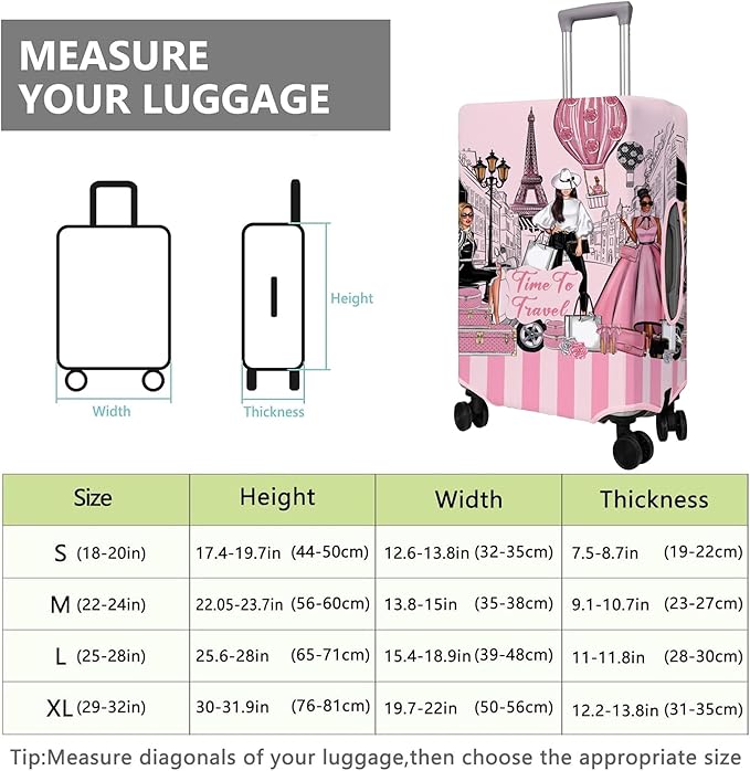 Travel Luggage Cover Suitcase Protector Fits 18-32 Inch Wheel Covers PatternedTravel Related Items Flower Luggage Protector Elastic XL