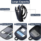 Business Backpack 17 Inch Slim Expandable Waterproof Travel Laptop Backpacks with USB Charger Port Anti-Theft Lightweight Large Work Computer Bag College Laptop Backpacks Gifts for Men Women,Dark Blue
