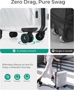 BAGSMART Carry On Luggage 22x14x9 Airline Approved With TSA Lock, 1OO% Polycarbonate Hardside Luggage with Spinner Wheels,Durable Hard Shell Carry On Suitcase 20 inch Silver
