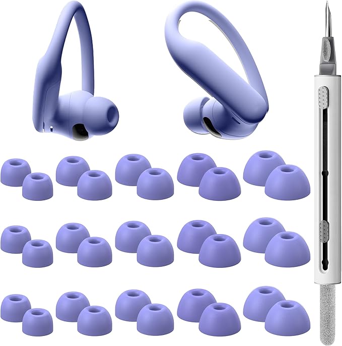 15 Pairs Ear Tips for Powerbeats Pro 2, Replacement EarTips Accessories for Beats Pro 2 Earbuds, 5 Sizes (XS/S/M/L/XL), Fit Charging Case, Purple