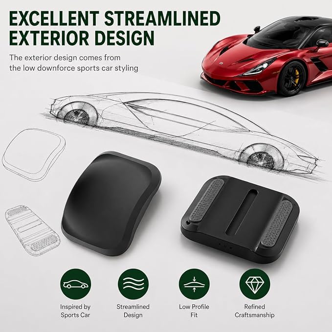 GPS Tracker for Vehicles(iOS Only),Magnetic Waterproof Car Tracker, No Monthly fees, Mini Portable GPS Tracker for Cars, Trucks, Motorcycle, Anti-Theft