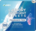 AIDEA Laundry Detergent Sheets, Unscented-(200 Loads) 100 Sheets, Laundry Detergent, No Plastic Jug, Lightweight & Easy To Use For Travel, Apartments, Dorms