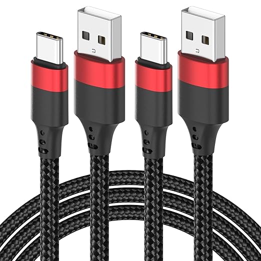 USB to USB C Cable 3ft, 2 Pack USB A to USBC Cable, Braided Type C Charger Cord 3A Fast Charging for iPhone 17 16 15 Pro Max, Samsung Galaxy S25 S24 S23, Google Pxiel 10 9, iPad Air Pro