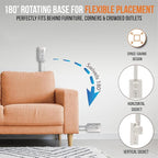 EZ Outlet Electrical Outlet Extender. Access Hard-to-Reach Outlets! Features USB-A, USB-C, and 2 AC Outlets, Extends 22"-34", Rotates 180°. Use Behind Couches, Nightstands, Desks, and More.