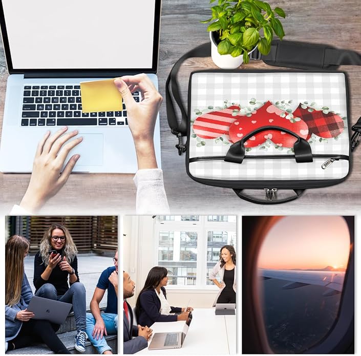 Laptop Shoulder Bag for Women Men, Waterproof Computer Case Messenger Bag Briefcase for Business Office Travel