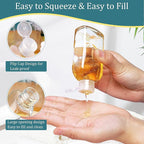 Cosywell Travel Bottles for Toiletries 4PCS 3.4oz/100ml Plastic Squeeze Bottles TSA Approved Travel Size Containers Leakproof Plastic Cream Jars Refillable Cream Lotion(Clear)