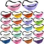 Saintrygo 20 Pcs Neon Fanny Pack Bulk, 90s 80s Fanny Pack Adjustable Waist Bags, Vintage Bag, Oxford Cloth for Workout Traveling Running Bachelor Party Favors Women Men (Bright Color)