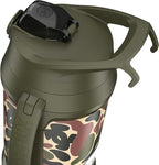 Under Armour Insulated Water Bottle with Handle & Fence Hook, Half Gallon Sports Water Jug, Leak-Resistant & BPA-Free for Baseball, Football & Gym - Green Hyper Camo, 64oz