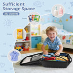 Scooter Luggage for Kids Scooter Suitcase for Ages 4-12, 4 in 1 Kids Luggage Boarding Suitcase Detachable & Foldable Scooter Travel Trolley Ride On Luggage-Black
